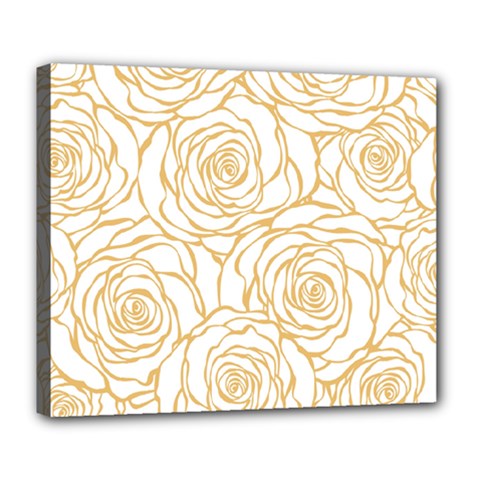 Yellow Peonies Deluxe Canvas 24  X 20   by NouveauDesign