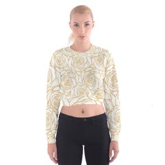 Yellow Peonies Cropped Sweatshirt