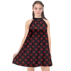 Cool Canada Halter Neckline Chiffon Dress 