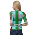 Christmas Plaid Backgrounds Plaid Quarter Sleeve Raglan Tee View2