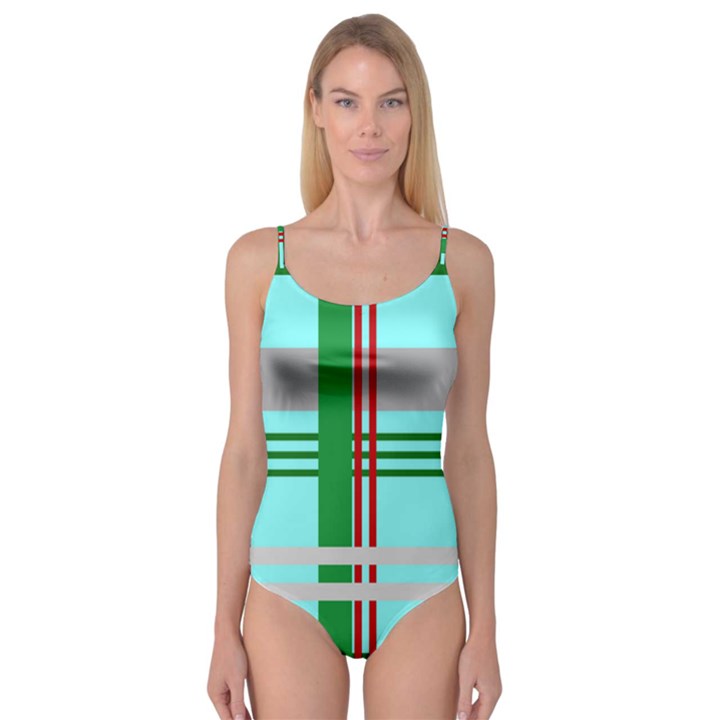 Christmas Plaid Backgrounds Plaid Camisole Leotard 