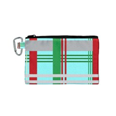 Christmas Plaid Backgrounds Plaid Canvas Cosmetic Bag (small)