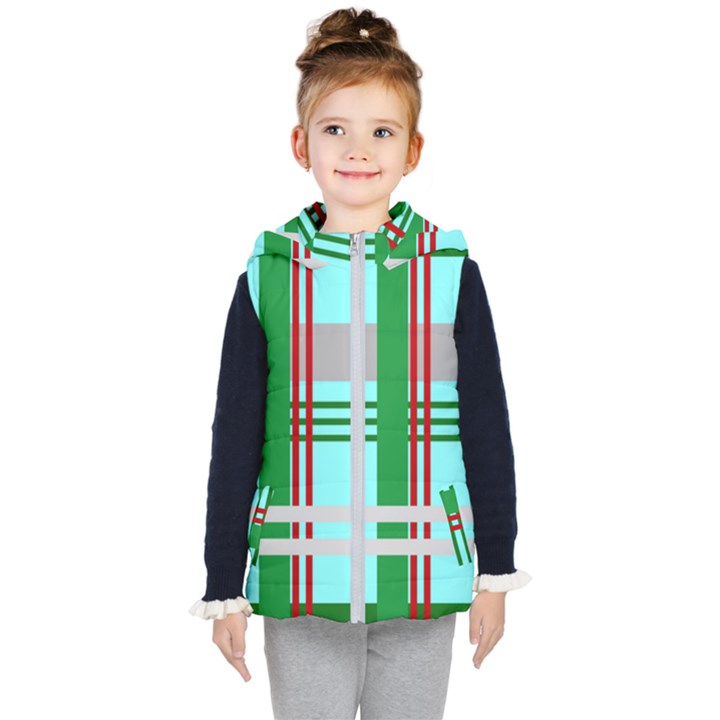 Christmas Plaid Backgrounds Plaid Kid s Puffer Vest