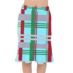 Christmas Plaid Backgrounds Plaid Mermaid Skirt by Celenk