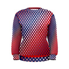 Dots Red White Blue Gradient Women s Sweatshirt by Celenk