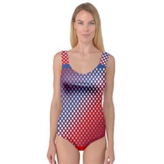 Dots Red White Blue Gradient Princess Tank Leotard  by Celenk