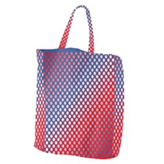 Dots Red White Blue Gradient Giant Grocery Zipper Tote by Celenk