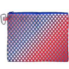 Dots Red White Blue Gradient Canvas Cosmetic Bag (xxxl) by Celenk