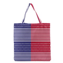 American Flag Patriot Red White Grocery Tote Bag by Celenk