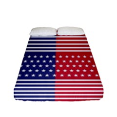 American Flag Patriot Red White Fitted Sheet (full/ Double Size) by Celenk