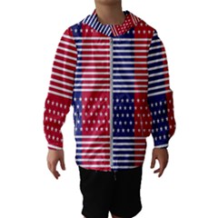 American Flag Patriot Red White Hooded Wind Breaker (kids)