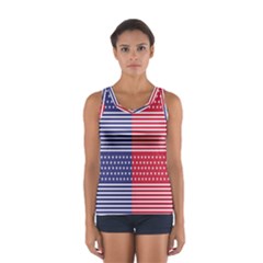 American Flag Patriot Red White Sport Tank Top  by Celenk