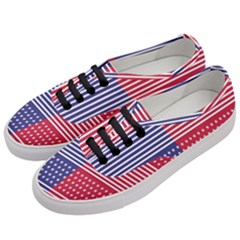 American Flag Patriot Red White Women s Classic Low Top Sneakers by Celenk