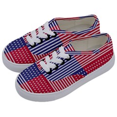 American Flag Patriot Red White Kids  Classic Low Top Sneakers by Celenk