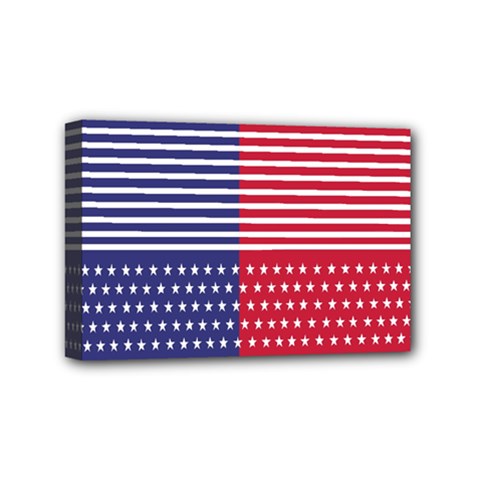 American Flag Patriot Red White Mini Canvas 6  X 4  by Celenk