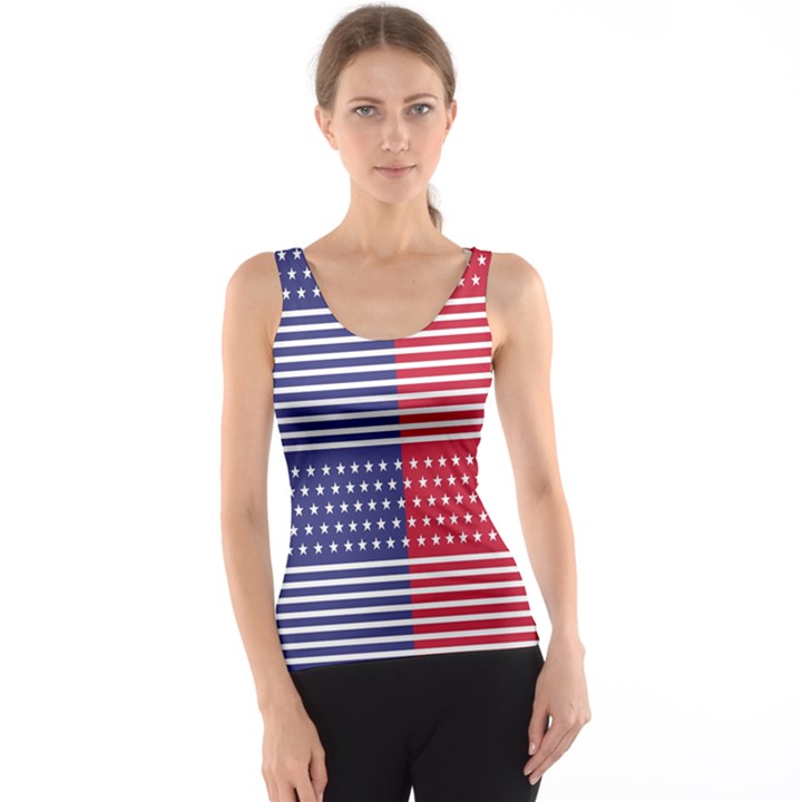 American Flag Patriot Red White Tank Top