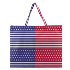 American Flag Patriot Red White Zipper Large Tote Bag by Celenk