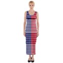 American Flag Patriot Red White Fitted Maxi Dress View1