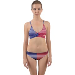 American Flag Patriot Red White Wrap Around Bikini Set