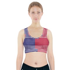 American Flag Patriot Red White Sports Bra With Pocket by Celenk