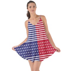 American Flag Patriot Red White Love The Sun Cover Up