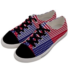 American Flag Patriot Red White Men s Low Top Canvas Sneakers