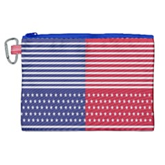 American Flag Patriot Red White Canvas Cosmetic Bag (xl)