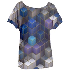 Cube Cubic Design 3d Shape Square Women s Oversized Tee