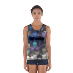 Cube Cubic Design 3d Shape Square Sport Tank Top  by Celenk