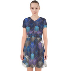 Cube Cubic Design 3d Shape Square Adorable In Chiffon Dress by Celenk