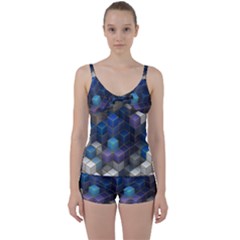 Cube Cubic Design 3d Shape Square Tie Front Two Piece Tankini