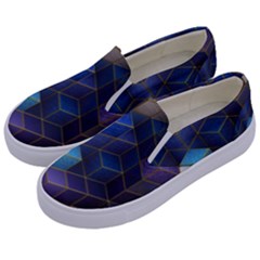 Cube Cubic Design 3d Shape Square Kids  Canvas Slip Ons by Celenk