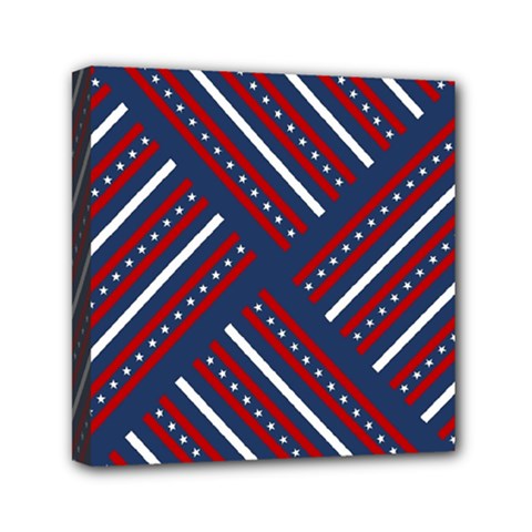 Patriotic Red White Blue Stars Mini Canvas 6  X 6  by Celenk