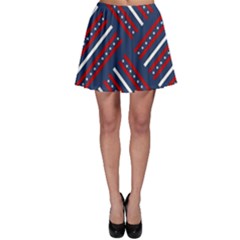 Patriotic Red White Blue Stars Skater Skirt by Celenk