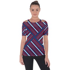 Patriotic Red White Blue Stars Short Sleeve Top