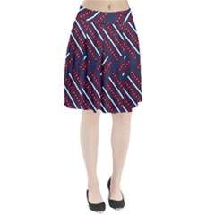 Patriotic Red White Blue Stars Pleated Skirt by Celenk