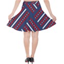 Patriotic Red White Blue Stars Velvet High Waist Skirt View2