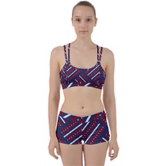 Patriotic Red White Blue Stars Women s Sports Set by Celenk