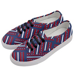 Patriotic Red White Blue Stars Women s Classic Low Top Sneakers