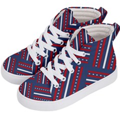 Patriotic Red White Blue Stars Kid s Hi-top Skate Sneakers by Celenk