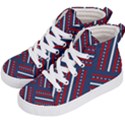 Patriotic Red White Blue Stars Kid s Hi-Top Skate Sneakers View2