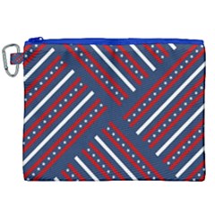 Patriotic Red White Blue Stars Canvas Cosmetic Bag (xxl)