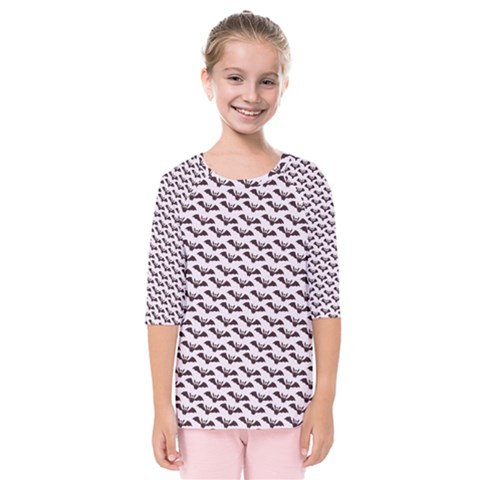 Halloween Lilac Paper Pattern Kids  Quarter Sleeve Raglan Tee by Celenk