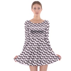 Halloween Lilac Paper Pattern Long Sleeve Skater Dress