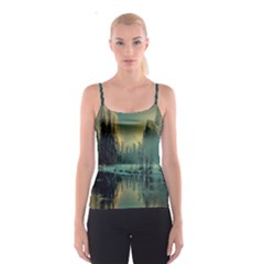 Yosemite Park Landscape Sunrise Spaghetti Strap Top by Celenk