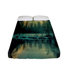 Yosemite Park Landscape Sunrise Fitted Sheet (full/ Double Size) by Celenk