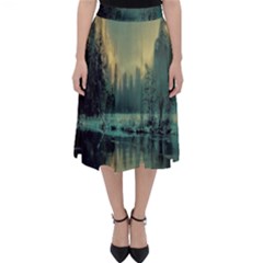 Yosemite Park Landscape Sunrise Folding Skater Skirt