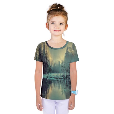 Yosemite Park Landscape Sunrise Kids  One Piece Tee by Celenk