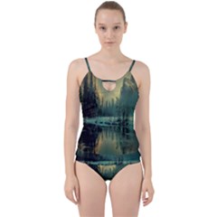 Yosemite Park Landscape Sunrise Cut Out Top Tankini Set