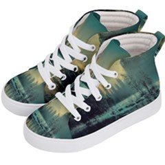 Yosemite Park Landscape Sunrise Kid s Hi-top Skate Sneakers